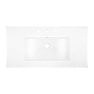 Ancillary 3-Hole 20 in. W x 18.25 in. D Classic Contemporary Rectangular Ceramic Single Sink Basin Vanity Top